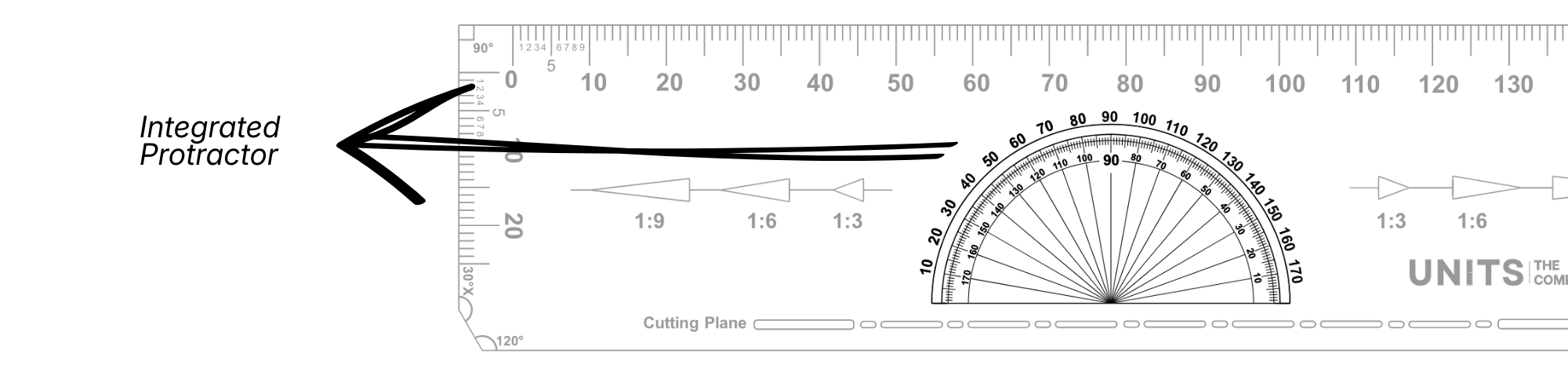 Integrated protractor